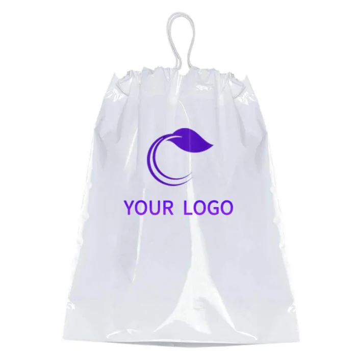Custom Plastic Drawstring Travel Makeup Bag Retail Gift Shoes Bags with Ropes