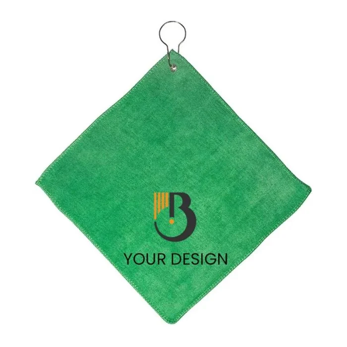 Custom Polyester Microfiber Golf Towel with Grommet and Hook 