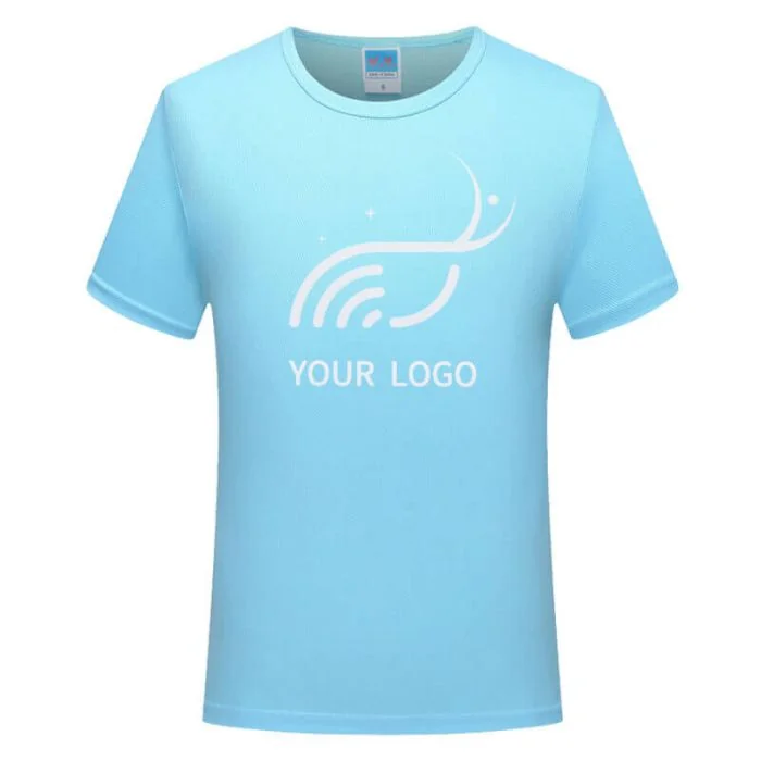 Custom Polyester Unisex Short Sleeve Crewneck T-Shirt Classic Fit Top Round Neck Workout Tee Shirt