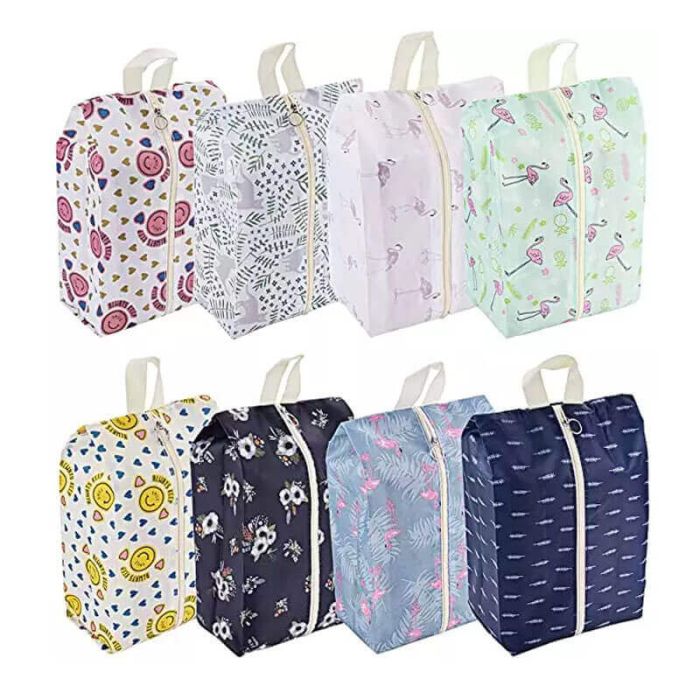 Custom Portable Sneaker Storage Bag 11.8"H x 8"W Waterproof Polyester Shoe Bag with Hanging Loop