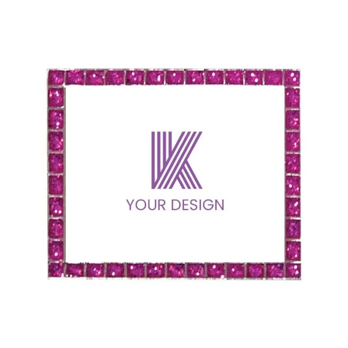 Custom Premium Rectangle Glitter Pins with Military Clutch