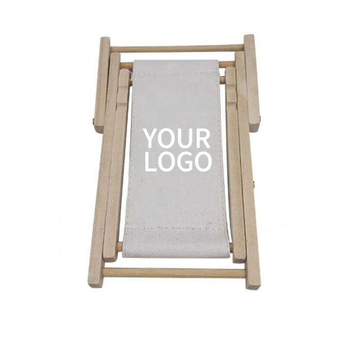 Custom Promotional New Style Wooden Phone Stand Beach Chair Shaped Cell Phone Holder Desk Decoration