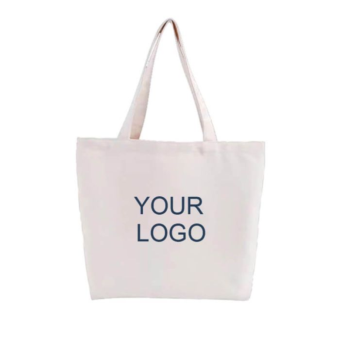 Custom Promotional 18.11"W x 11.81"H Tote with Large Imprint Area Cotton Grocery Bag Reusable Shopping Bags