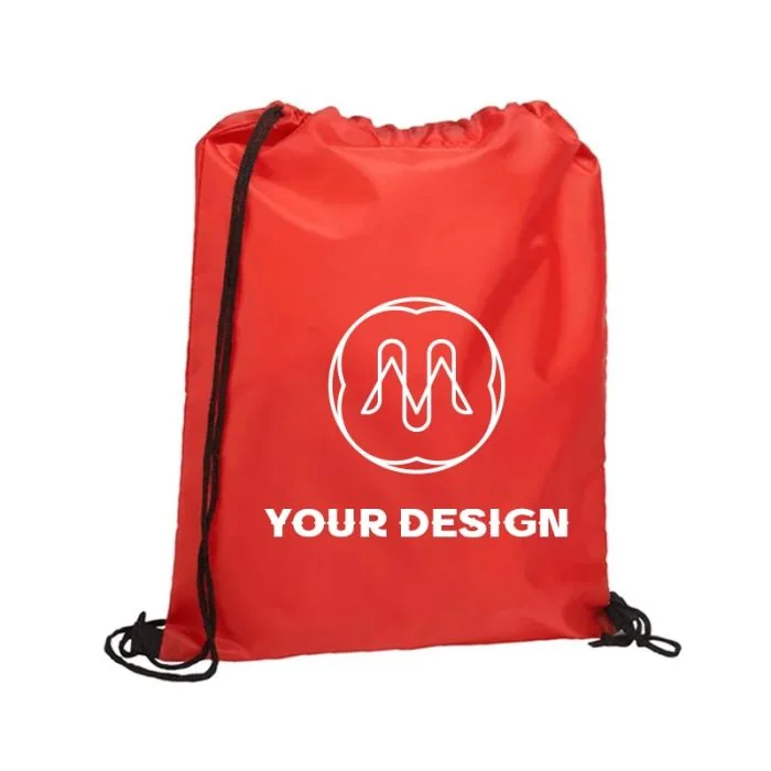 Custom Quick Sling Budget Polyester Drawstring Backpack 16.5"H x 13.5" W