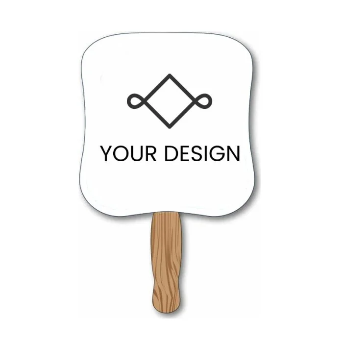 Custom Rectangle Hand Held Paper Fans - 7.75" H x 7.37" W Ideal for Events & Promotions