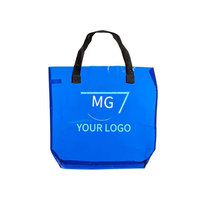 Custom Recyclable PVC Tote Retail Packing Plastic Gift Bags for Toiletry Makeup Cosmetics