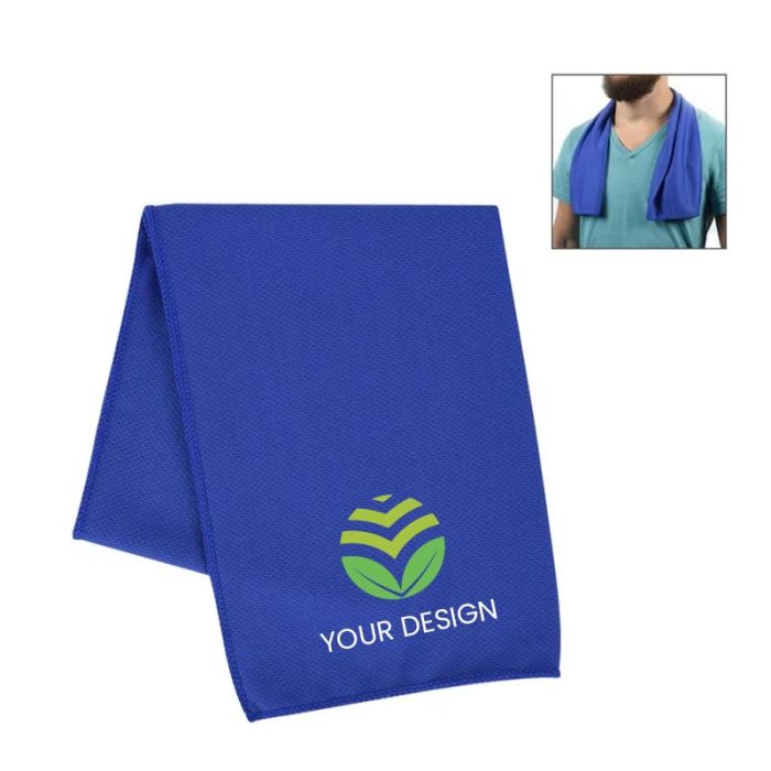Custom Recycled PET Cooling Sport Towel Perfect for Workouts 32" H x 12" W