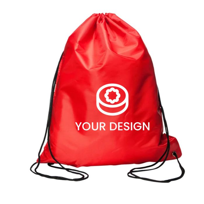 Custom Reinforced Polyester Drawstring Backpack 17" H x 14" W