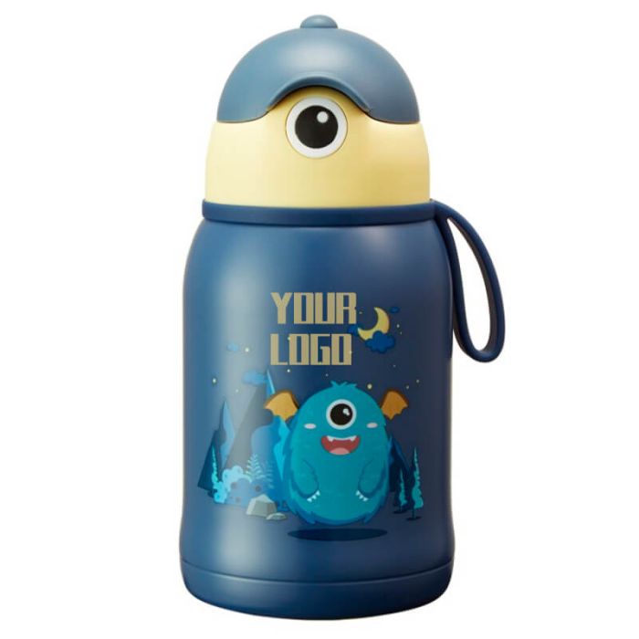 Custom Reusable Kids Travel Thermos Flask Durable Vacuum Bottle with Rope for Children