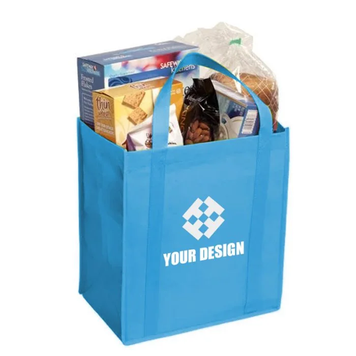 Custom Reusable Non-Woven Grocery Tote Bag 13" H x 12" W