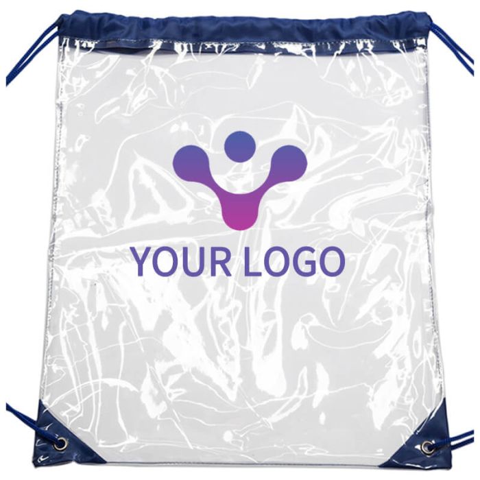 Custom Reusable Plastic Drawstring Bags 14W x 17H Lightweight Backpack Hiking Bags for Sport Travel