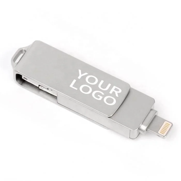 Custom Flash Drive 3 in 1 USB Flash Drive USB 2.0 3.0 Pen Drive Thumb USB Stick with OTG function for Android iPhone