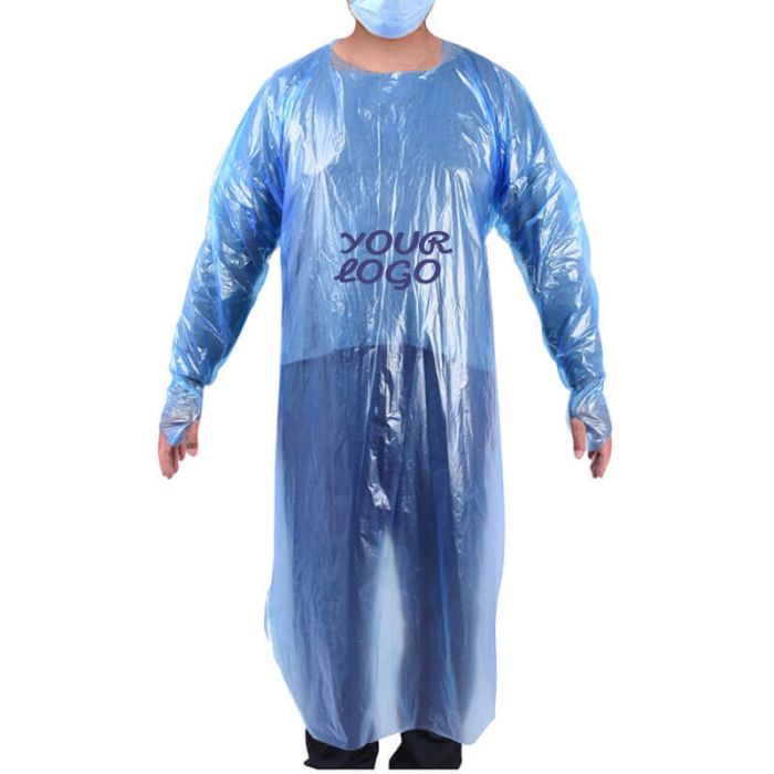 Custom Single-use Aprons Disposable Waterproof PE Protective Clothes Cover for Painting Cooking