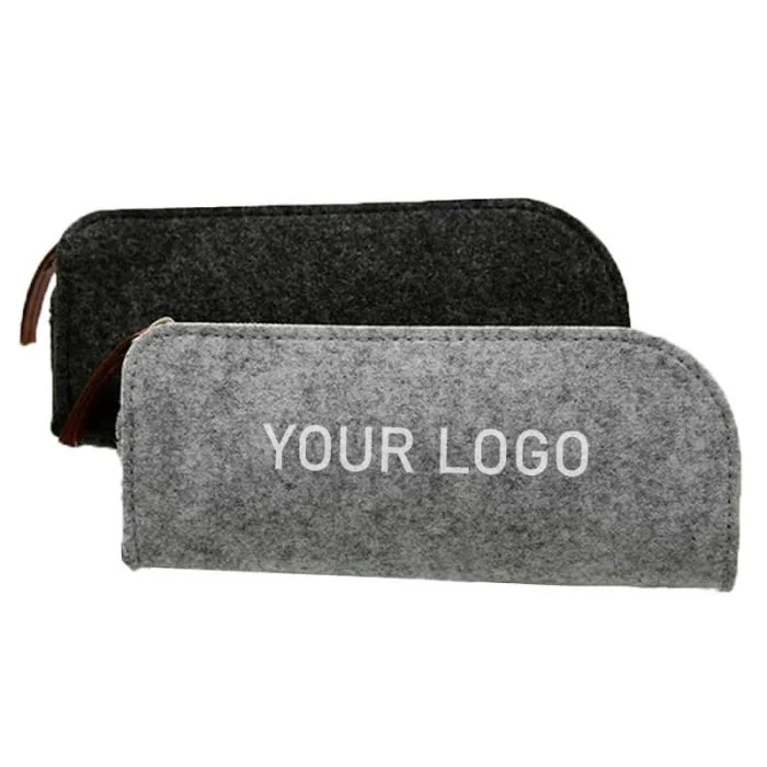Custom Small Felt Purse Wallet Bag Cosmetic Zippered Bags Pen Holder Pencil Case