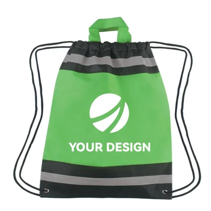 Custom Small Non-Woven Reflective Hit Sports Pack with Reinforced Eyelets 16"H x 13" W
