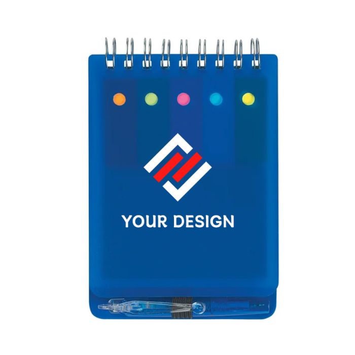 Custom Spiral Jotter with Sticky Notes, Flags & Pen - Complete Organizational Set