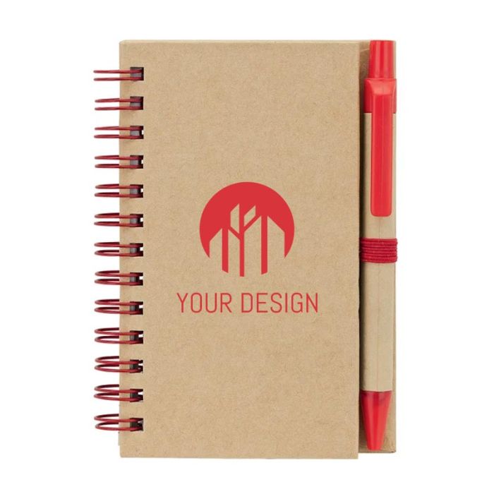Custom Spiral Notebook and Pen with 40 Lined Pages