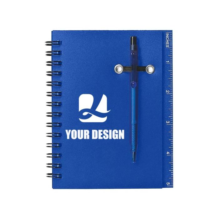 Custom Spiral Notebook & Pen Set with 5" Ruler 
