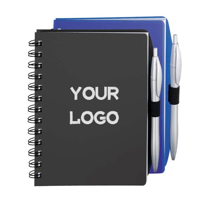 Custom Spiral Notebooks Waterproof Journal Book with Elastic Pen Loop