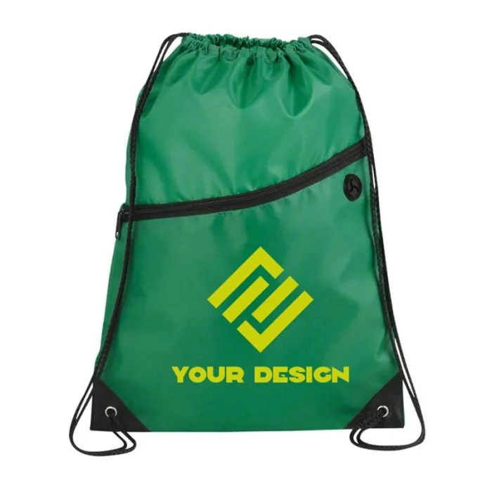 Custom Spring-Inspired Polyester Drawstring Backpack 18"H x 13"W