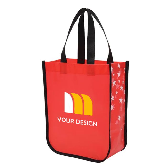 Custom Star Struck Laminated Non-Woven Tote Bag 11.75"H x 9.25" W