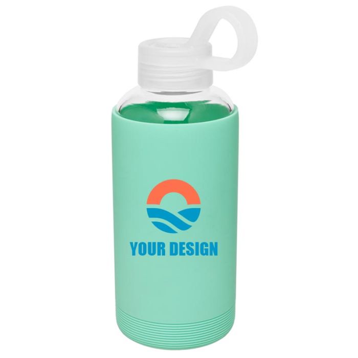 Custom Stylish 16 oz Borosilicate Glass Water Bottle