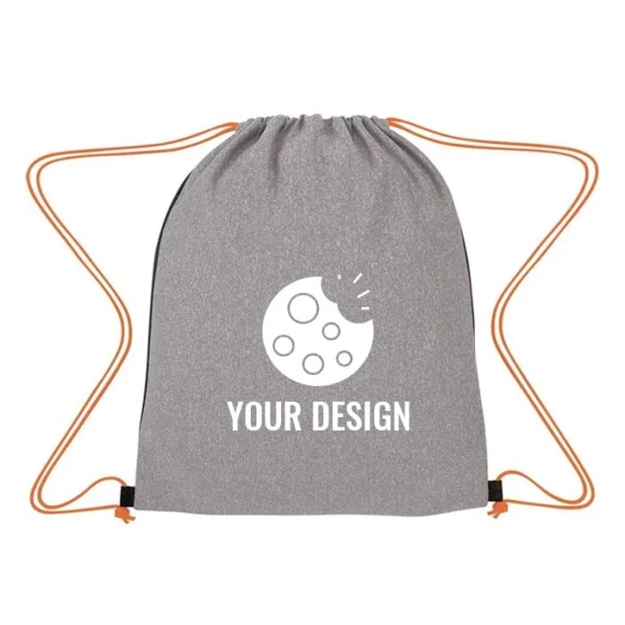Custom Stylish Jersey Knit & Polyester Drawstring Sports Pack, 16.5"H x 14" W 