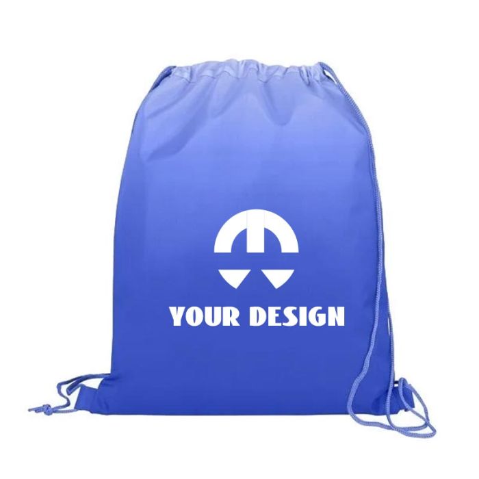 Custom Stylish Polyester Sport Drawstring Bag, 210D Polyester 16.5" H x 13.5" W