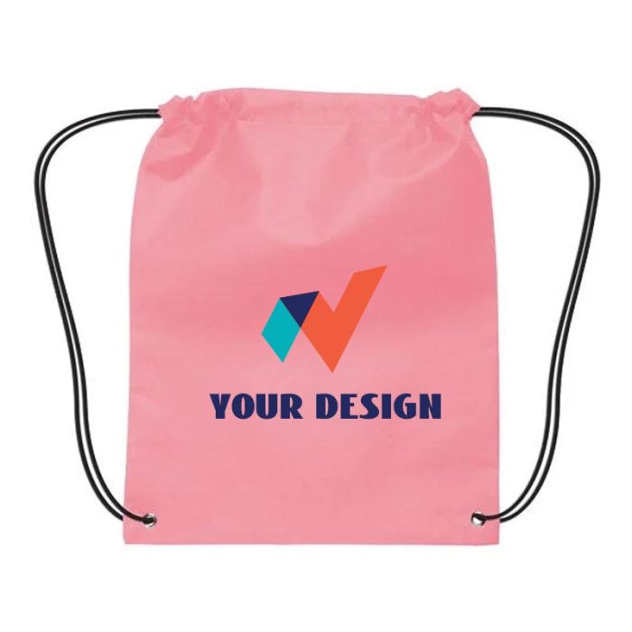 Custom Stylish Small Non-Woven Drawstring Backpack 17"H x 14" W