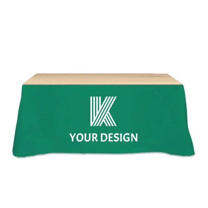 Custom Table Skirt for 6-Foot Table - Durable Polyester/Cotton Blend with Logo Print