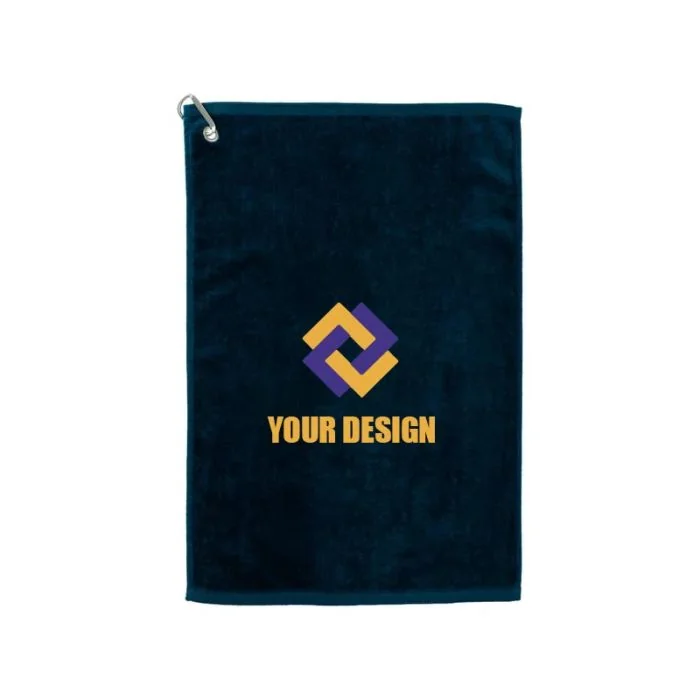 Custom Terry Golf Towel with Grommet and Carabiner Clip for Secure Attachment