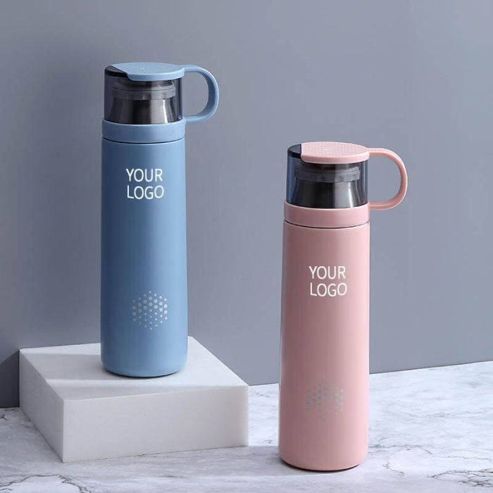 Custom Thermos Cup 365ml Vacuum Flask Stainless Steel Water Bottle With Convenient Cup Lid