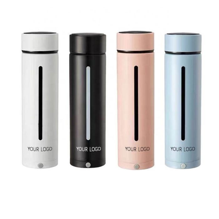 Custom Thermos Vacuum Flask Insulated Stainless Steel Smart Water Bottle  Business Gifts with Temperature Indicator and Phone Stand