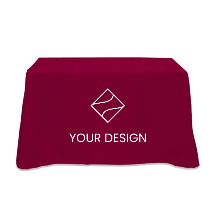 Custom Three-Sided Drape Table Cover for 4 Ft Table 