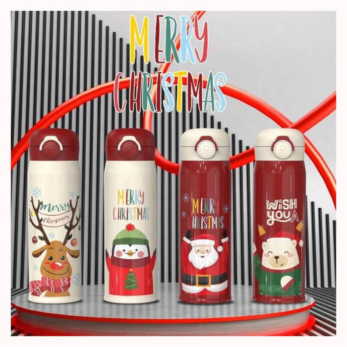Custom Travel Thermos Insulated Stainless Steel Christmas Gift Vacuum Water Bottle Flask Keep Water Hot Cold