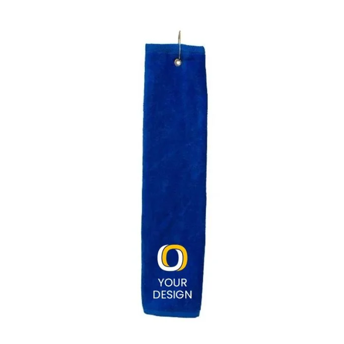 Custom Tri-Fold Golf Towel with Grommet Ring 25" H x 15" W