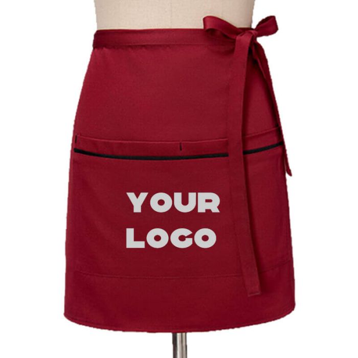 Custom Unisex-adult Mid-length Denim Waist Aprons Kitchen Cooking Half Apron