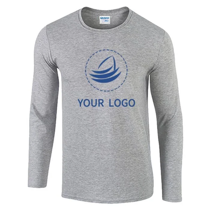 Custom Unisex Crewneck Long Sleeve T-shirt Cotton Round Neck Tee Shirt for Spring Autumn Winter