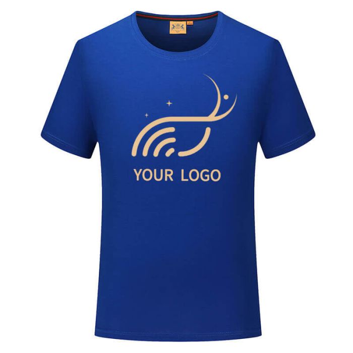 Custom Unisex Short Sleeve Cotton Blend Top Crewneck Sports Gym Round Neck Workout Tee Shirt 