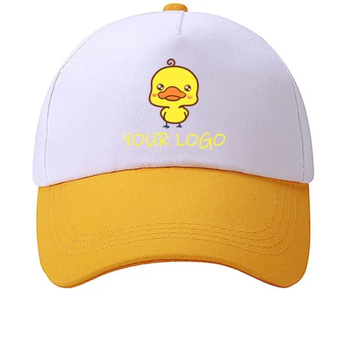 Custom Unisex Pure Cotton Baseball Cap Breathable Sports Caps with Blocking Color for Children