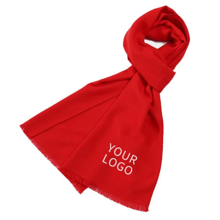 Custom Unisex Scarf with Short Tassels Soft Long Shawl for Spring Autumn