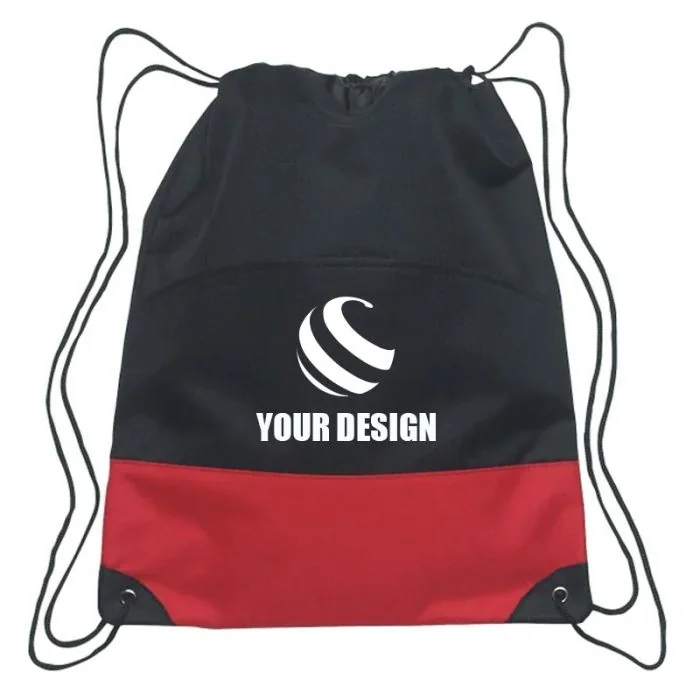Custom Vibrant School Spirit Polyester Drawstring Sports Pack 17"H x 13.5"W