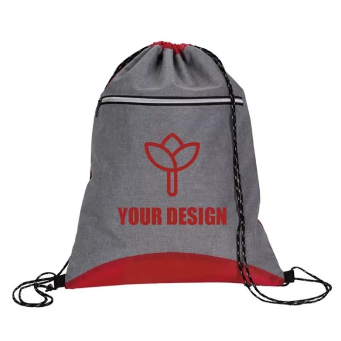Custom Vibrant Two-Tone Sport Drawstring Backpack 17.75"H x 14"W Perfect for Events & Festivals