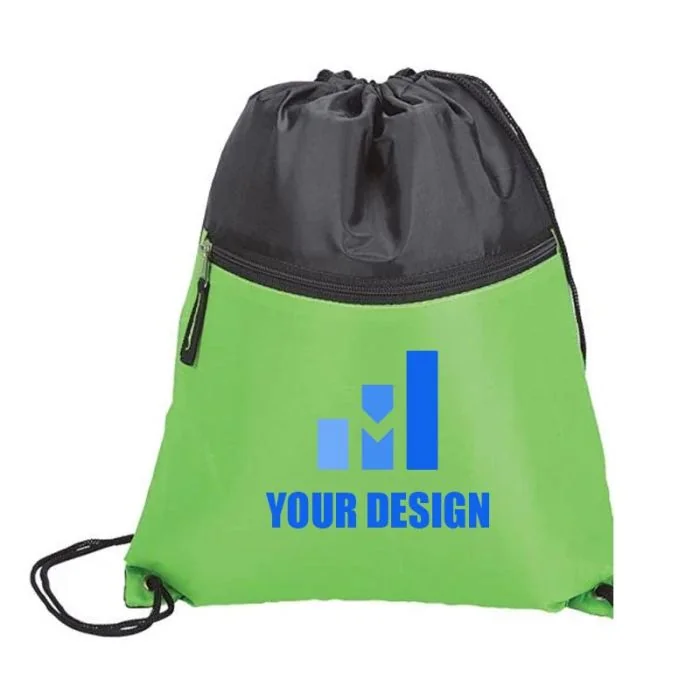 Custom Vibrant Water-Resistant Sport Drawstring Bag 15.5x12.5"