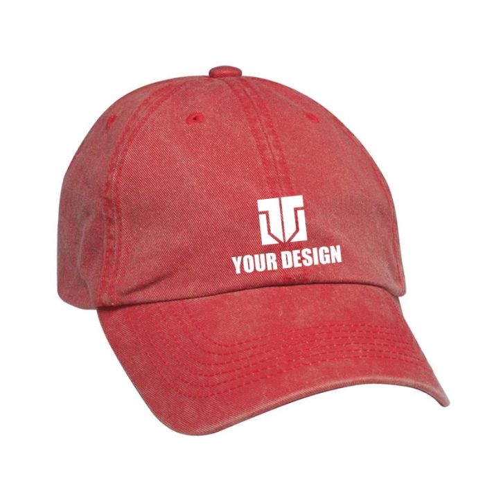 Custom Washed Cotton Twill Caps with Full Color Logo Printing