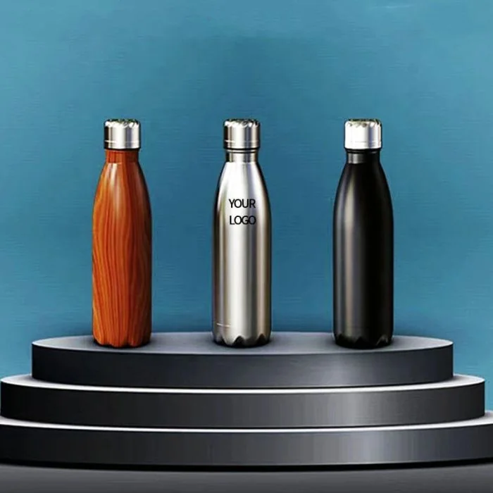Custom Water Bottle Double Wall Stainless Steel Quickly Sterilized Vacuum Insulated Kettle With LED Light Lid