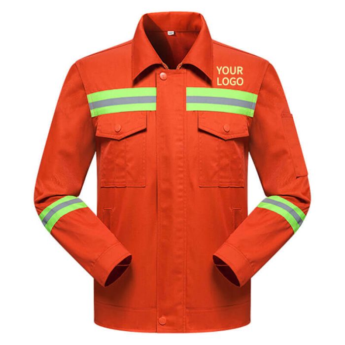Custom Zipper Green Reflective Uniform Suit Luminous Clothing Outdoor Work Wear