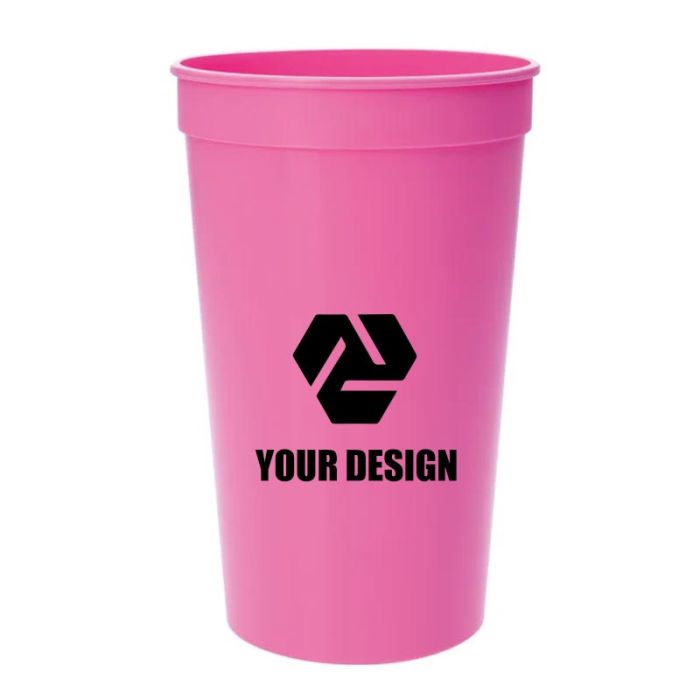 Customizable 22 Oz Plastic Stadium Cup Perfect for Events, Concerts, BBQs, & Trade Shows
