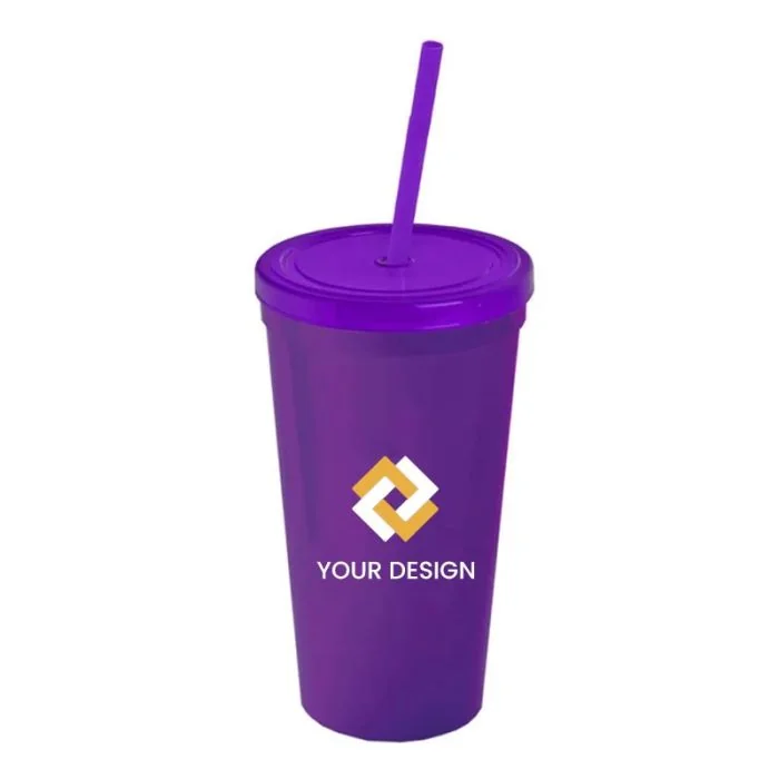 Customizable 24 Oz BPA-Free Straw Tumbler