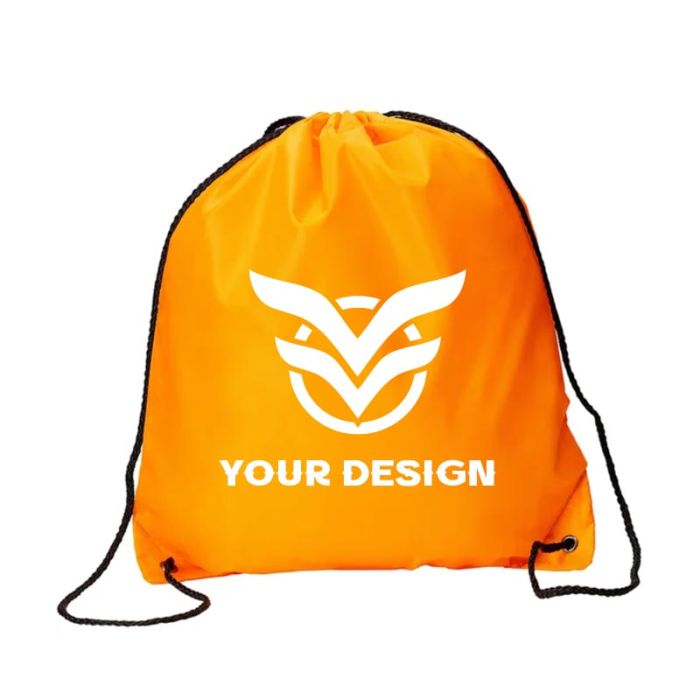 Customizable Classic Water-Resistant Polyester Drawstring Backpack 16.5"H x 14" W